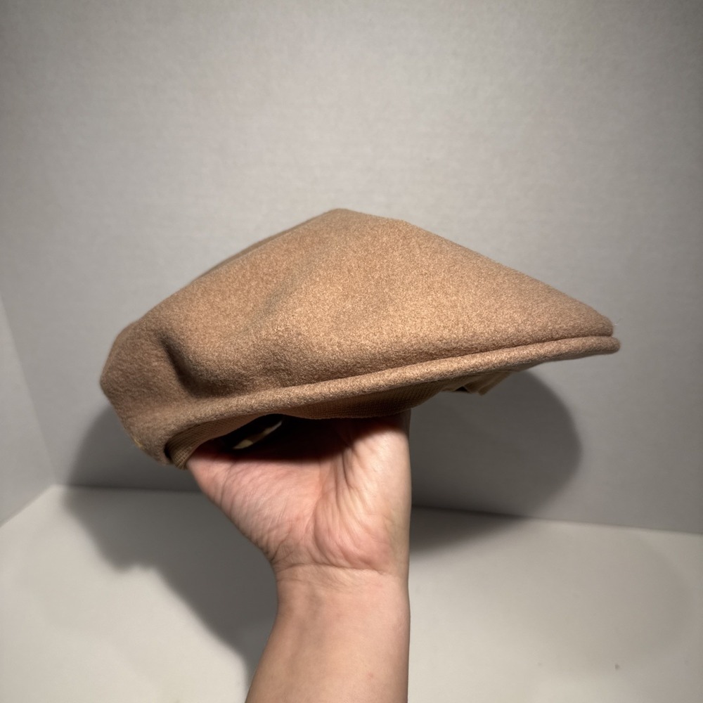 Vintage KANGOL 504 Wool‎ Cap Black Flat Ivy Hat Made in Great Britain Large